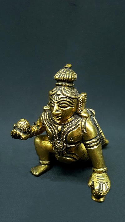 Krishna enfant rampant Ganesh Art India 