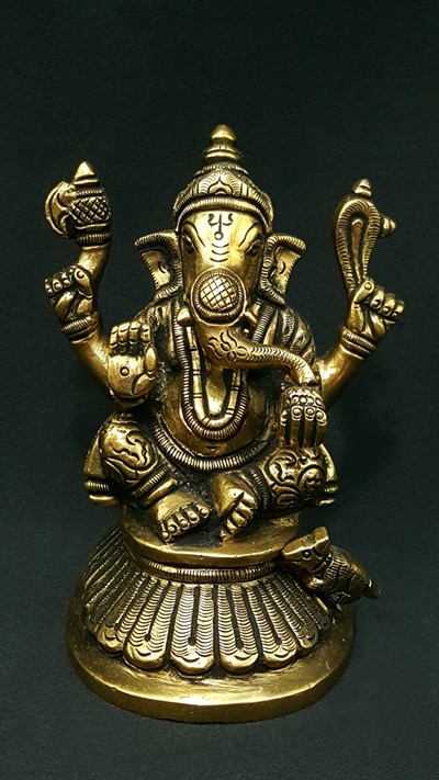 Statue Ganesh Assis 4 bras