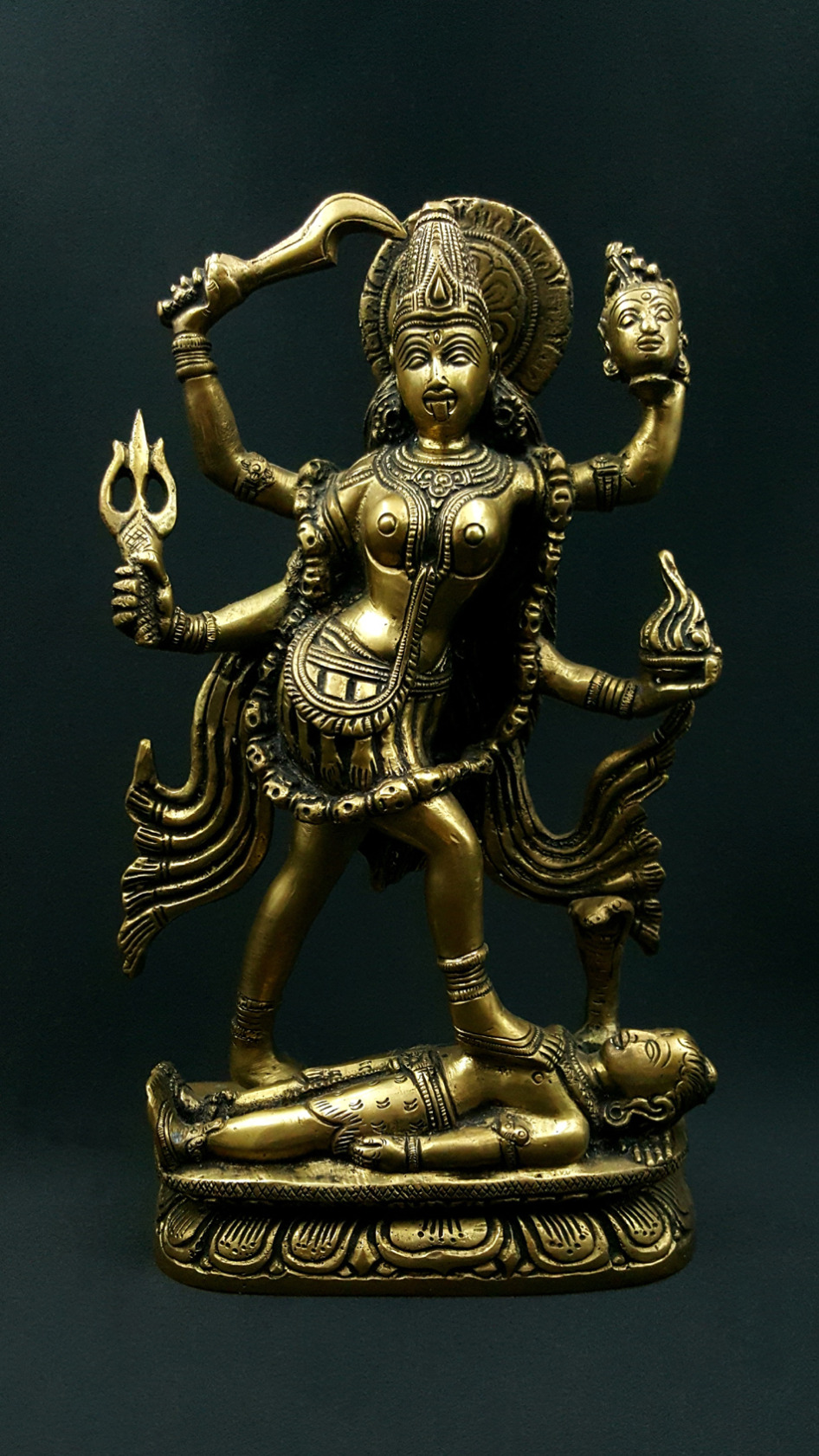 Kali dancing on Shiva Statue 