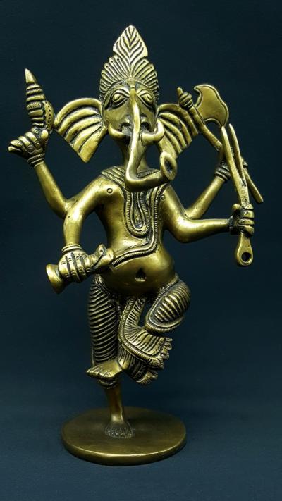 Statue Ganesh dansant Nritya Ganapati, style tribal