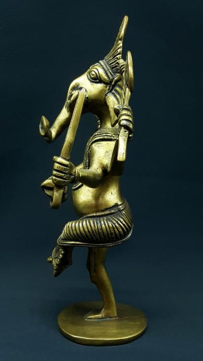 Statue Ganesh dansant Nritya Ganapati, style tribal