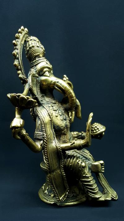 Statue Ganesh tribal majestueux vintage