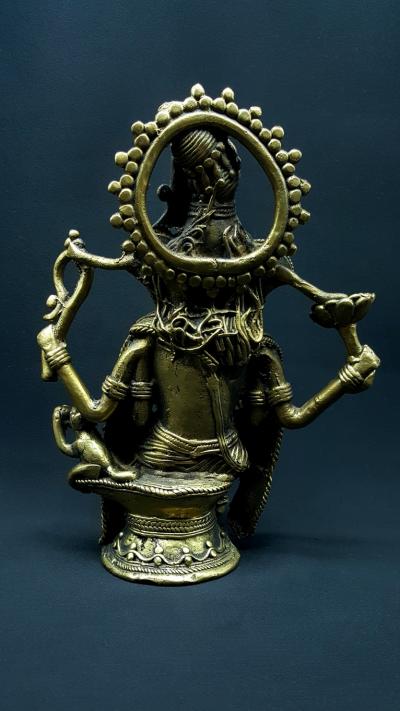 Statue Ganesh tribal majestueux vintage
